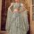 Ravishing Grey mirror net semi stitched lehenga