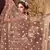 Irresistible Brown mirror net semi stitched lehenga