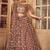 Irresistible Brown mirror net semi stitched lehenga