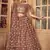 Irresistible Brown mirror net semi stitched lehenga