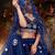 Entrancing Blue mirror net semi stitched lehenga