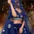 Entrancing Blue mirror net semi stitched lehenga