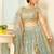 pleasing Light-grey thread embroidery net Semi Stitched Lehenga