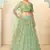 pleasant Light-green thread embroidery net semi stitched lehenga