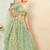 pleasant Light-green thread embroidery net Semi Stitched Lehenga