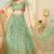 provocative Light-green thread embroidery net Semi Stitched Lehenga