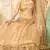 winning Golden thread embroidery net semi stitched lehenga