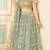 pleasing Light-grey thread embroidery net Semi Stitched Lehenga