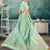 adorable Light-green thread embroidery net semi stitched lehenga