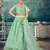 adorable Light-green thread embroidery net semi stitched lehenga