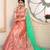 prepossessing Peach embroidered satin Semi Stitched Lehenga