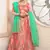 prepossessing Peach embroidered satin semi stitched lehenga