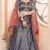 delectable Grey embroidered satin semi stitched lehenga