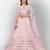 Baby pink Thread embroidered with Foil Mirror and Cut Work organza Semi Stitched Lehenga choli