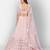 Baby pink Thread embroidered with Foil Mirror and Cut Work organza Semi Stitched Lehenga choli
