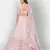 winsome Baby-pink thread embroidered with Foil Mirror and Cut Work organza semi stitched lehenga