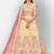 Gorgeous Light Yellow Thread Embroidered with Foil Mirror Organza Semi Stitched Ghagra choli