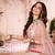 heavenly Light-peach thread embroidery net Semi Stitched Lehenga