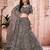 Spellbinding grey thread and sequins embroidered georgette fabric Lehenga choli for bride