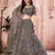 Spellbinding grey thread and sequins embroidered georgette fabric Lehenga choli for bride
