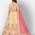 Gorgeous Light Yellow Thread Embroidered with Foil Mirror Organza Semi Stitched Ghagra choli