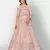beauteous Peach thread embroidered with Foil Mirror Soft Tissue organza semi stitched lehenga