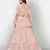 beauteous Peach thread embroidered with Foil Mirror Soft Tissue organza semi stitched lehenga