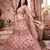 heavenly Light-peach thread embroidery net semi stitched lehenga