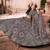 Spellbinding grey thread and sequins embroidered georgette fabric Lehenga choli for bride