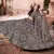 Spellbinding grey thread and sequins embroidered georgette fabric Lehenga choli for bride