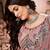 adorbs Dark-peach thread embroidery net Semi Stitched Lehenga