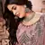 adorbs Dark-peach thread embroidery net semi stitched lehenga