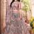adorbs Dark-peach thread embroidery net Semi Stitched Lehenga