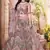 adorbs Dark-peach thread embroidery net semi stitched lehenga