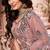 adorbs Dark-peach thread embroidery net Semi Stitched Lehenga
