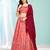 gorgeous Peach gotta patti satin semi stitched lehenga