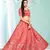 gorgeous Peach gotta patti satin semi stitched lehenga