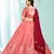 gorgeous Peach gotta patti satin semi stitched lehenga