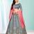 smashing Grey gotta patti satin semi stitched lehenga