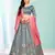 smashing Grey gotta patti satin semi stitched lehenga