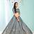 smashing Grey gotta patti satin Semi Stitched Lehenga