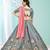 smashing Grey gotta patti satin Semi Stitched Lehenga