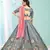 smashing Grey gotta patti satin semi stitched lehenga