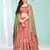 eay-catching Peach gotta patti with zari Embroidered satin semi stitched lehenga