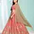 eay-catching Peach gotta patti with zari Embroidered satin semi stitched lehenga