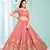 eay-catching Peach gotta patti with zari Embroidered satin semi stitched lehenga