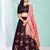 nice Wine gotta patti satin semi stitched lehenga