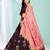 nice Wine gotta patti satin Semi Stitched Lehenga