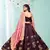 nice Wine gotta patti satin semi stitched lehenga