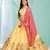 archaic Yellow gotta patti satin semi stitched lehenga